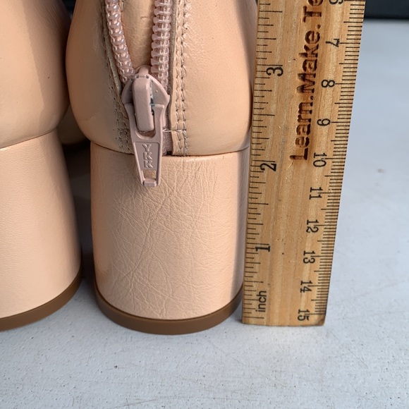 Stuart Weitzman Ankle Boots Women’s 6.5‎ Nude Beige Leather Zip Booties Heeled - Picture 14 of 16